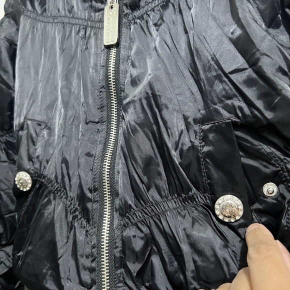 RARE Baby Phat Y2K Reversible Faux Fur Full Zip Puffer Bomber Jacket Medium - Picture 6 of 7